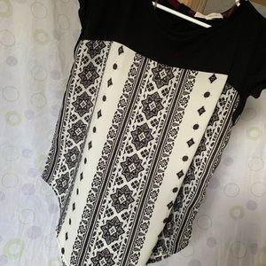 Sheer black and white blouse